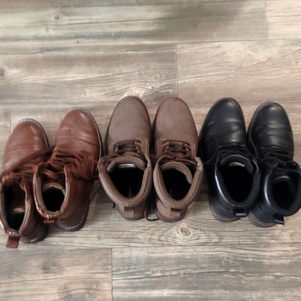 Men's Leather Boots - Brown and Black